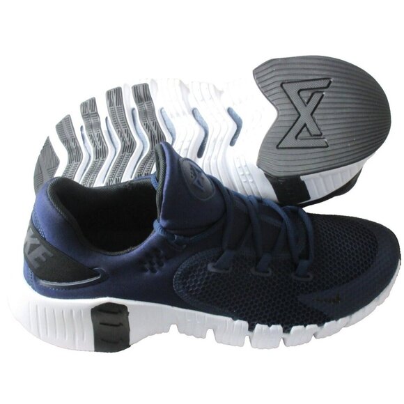 Men's Nike Free Metcon 4 Lifting Training Shoes College Navy Blue White NIB - Picture 2 of 5